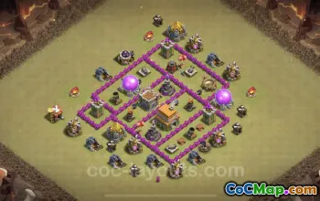 Top Anti 3-Star TH6 War Base - Copy Link & Defend! #18438