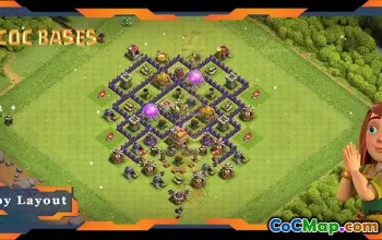 Topowa hybrydowa podstawa anty-3-gwiazdkowa TH7 - układy Clash of Clans #17937