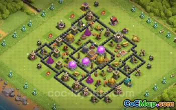 Top Anti 3-Star TH8 Base - Clash of Clans Link & Defense #24558