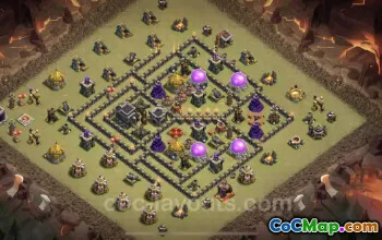 Top Anti 3 Star TH9 War Base | Clash of Clans Hybrid Defense #19585