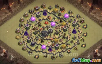 Top Anti 3-Star TH9 War Base Copy for Clash of Clans #24690