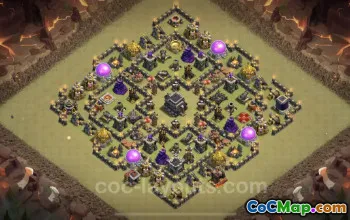 Top Anti 3 Star TH9 War Base with Link - Clash of Clans #24702