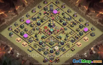 Top Anti 3 Stars Hybrid Base TH14 - Clash of Clans #26046