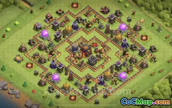 Top Anti 3 Stars TH10 Base Copy - Clash of Clans Hybrid #25154