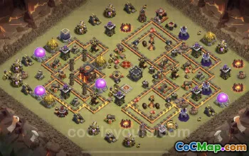 Top Anti 3 Stars TH10 War Base - Clash of Clans Link #25117