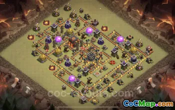 Top Anti 3 Stars TH10 War Base Link - Best Hybrid Defense #24934