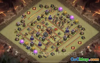 Top Anti 3 Stars TH10 War Base with Copy Link | COC #19887