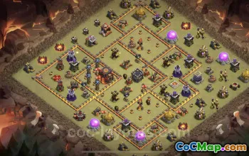 Top Anti 3 Stars TH10 War Base with Link - Clash of Clans #19750