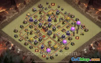 Top Anti 3 Stars TH10 War Base with Link - Clash of Clans #19785