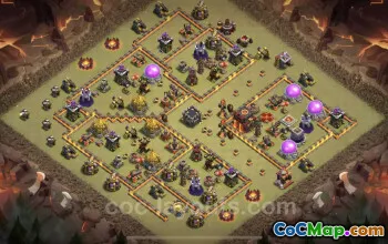 Top Anti 3 Stars TH10 War Base with Link - Clash of Clans #19847