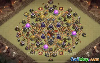 Top Anti 3 Stars TH10 War Base with Link - Clash of Clans #19925