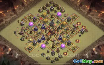 Top Anti 3 Stars TH10 War Base with Link - Clash of Clans #25068
