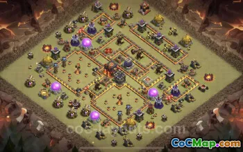 Top Anti 3 Stars TH10 War Base with Link - Clash of Clans #25070
