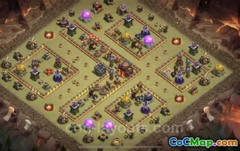 Top Anti 3 Stars TH10 War Base with Link - Clash of Clans #25128