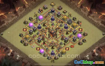 Top Anti 3 Stars TH10 War Base with Link - Clash of Clans #25146