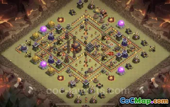 Top Anti 3 Stars TH10 War Base with Link - Clash of Clans #25169