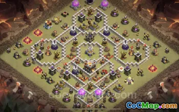 Top Anti 3 Stars TH11 War Base Copy with Link - Clash of Clans #20439