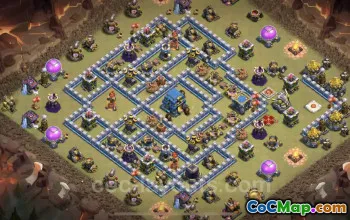 Top Anti-3 Stars TH12 War Base with Link - Clash of Clans #25629