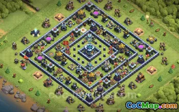Top Anti 3 Stars TH13 Base - Clash of Clans Defense #21428