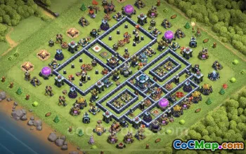 Top Anti 3 Stars TH13 Base Copy - Clash of Clans Defense #25700
