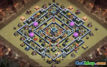 Top Anti 3 Stars TH13 War Base - Hybrid Defense Link #25943