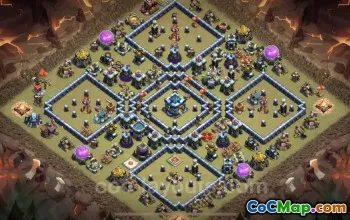 Top Anti 3 Stars TH13 War Base Link for Electro Dragons #25955