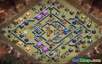 Top Anti 3 Stars TH13 War Base with Link - Clash of Clans #21341