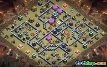 Top Anti 3 Stars TH13 War Base with Link - Clash of Clans #25716