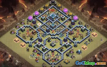 Top Anti 3 Stars TH13 War Base with Link - Clash of Clans #25744