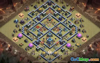 Top Anti 3 Stars TH13 War Base with Link - Clash of Clans #25777