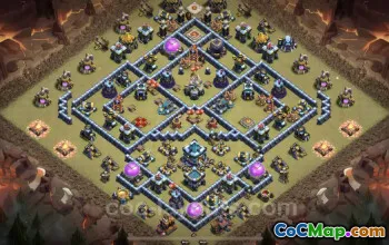 Top Anti 3 Stars TH13 War Base with Link - Clash of Clans #25894