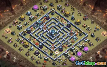 Top Anti 3 Stars TH13 War Base with Link | Clash of Clans #25980