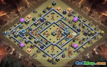 Top Anti 3 Stars TH13 War Base with Link for CWL - COC #25831