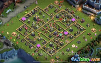 Top Anti-3 Stars TH14 Base Design - Clash of Clans #26108