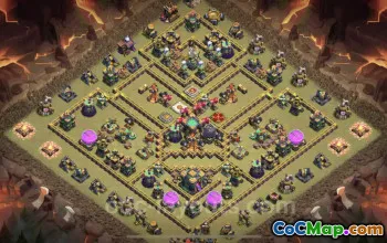 Top Anti 3 Stars TH14 War Base - Hybrid Base Link #21776