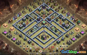 Top Anti 3 Stars TH14 War Base with Link - Clash of Clans #21717