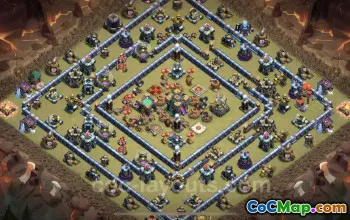 Top Anti 3 Stars TH14 War Base with Link - Clash of Clans #21831