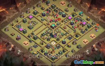 Top Anti 3 Stars TH14 War Base with Link - Clash of Clans #26060