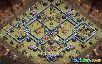 Top Anti 3 Stars TH14 War Base with Link - Clash of Clans #26080