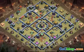 Top Anti 3 Stars TH14 War Base with Link - Clash of Clans #26122
