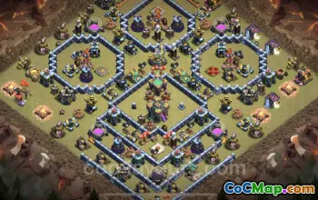 Top Anti 3 Stars TH14 War Base with Link - Clash of Clans #26154