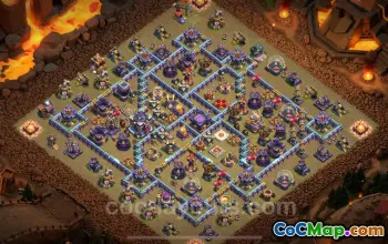 Top Anti 3 Stars TH15 War Base - Hybrid Base Link #26179
