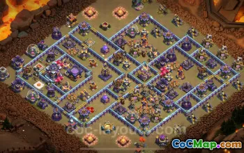 Top Anti 3 Stars TH15 War Base with Link - Clash of Clans #22063
