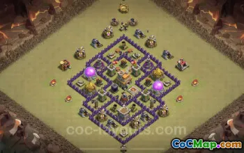Top Anti 3 Stars TH7 War Base | Hybrid Base Copy & Link #24167