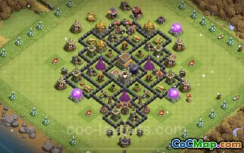 Top Anti 3 Stars TH8 Base Copy with Link - Clash of Clans #24453