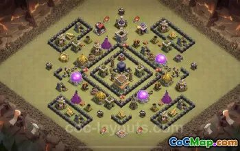 Top Anti 3 Stars TH8 War Base - Clash of Clans (CWL) #24592
