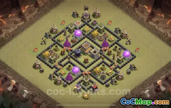 Top Anti 3 Stars TH8 War Base - Clash of Clans Hybrid Link #24588