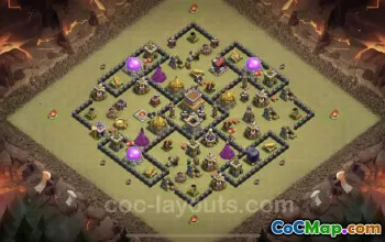 Top Anti 3 Stars TH8 War Base with Link - Clash of Clans #24439