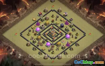 Top Anti 3 Stars TH8 War Base with Link - Clash of Clans #24590