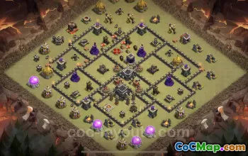 Top Anti 3 Stars TH9 War Base - Best Defense Strategy #24701